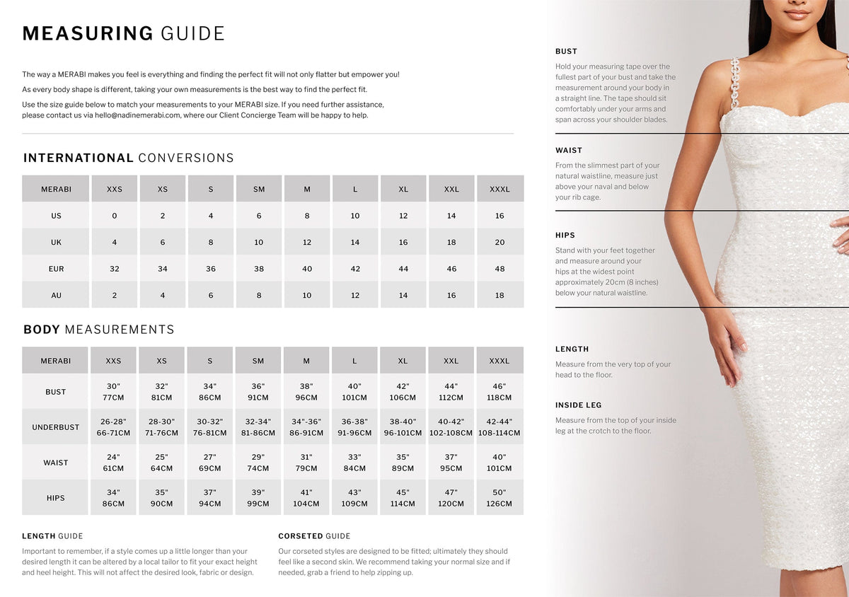 NADINE MERABI Size Guide NADINE MERABI