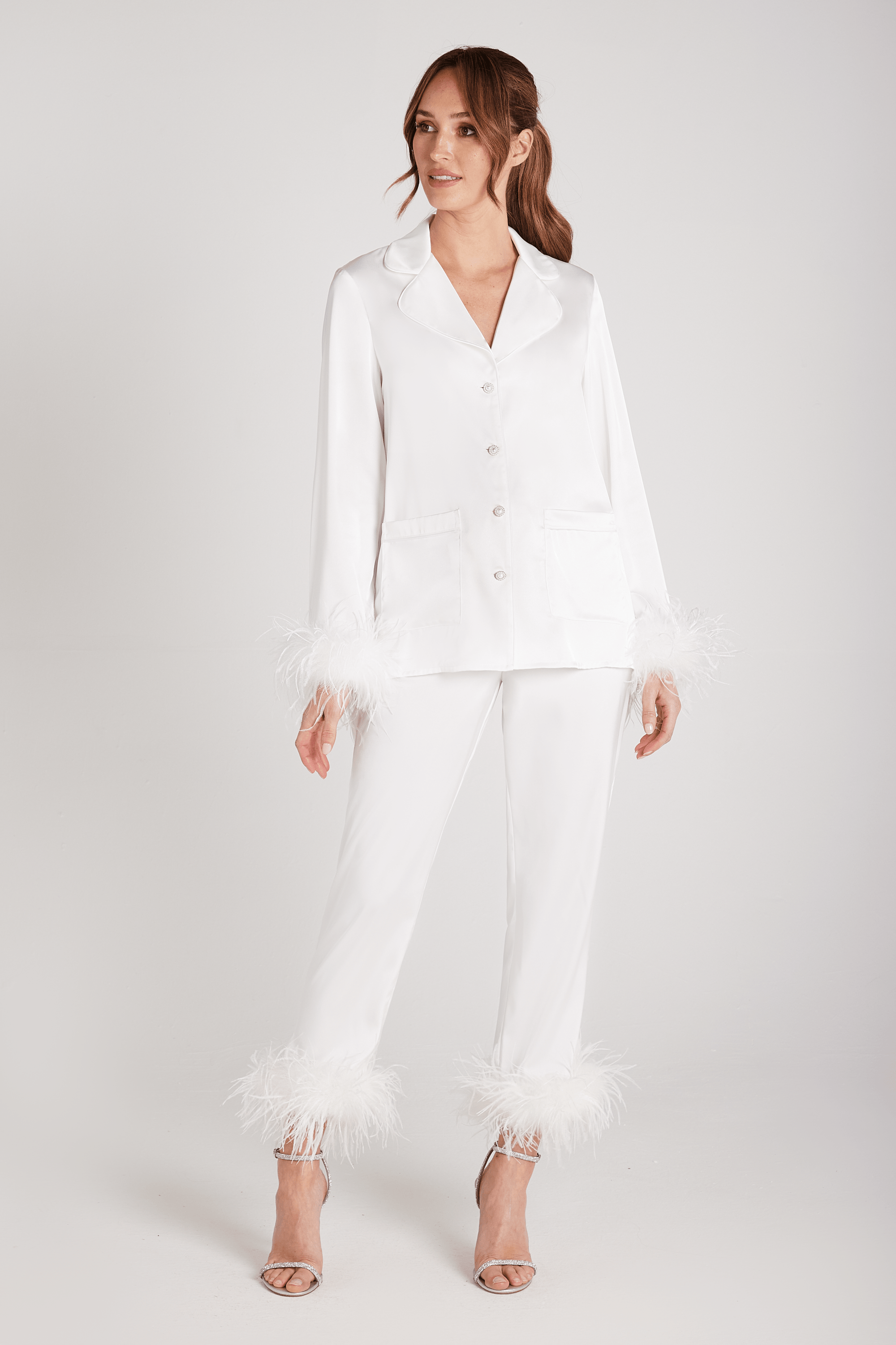 White feather discount pajamas