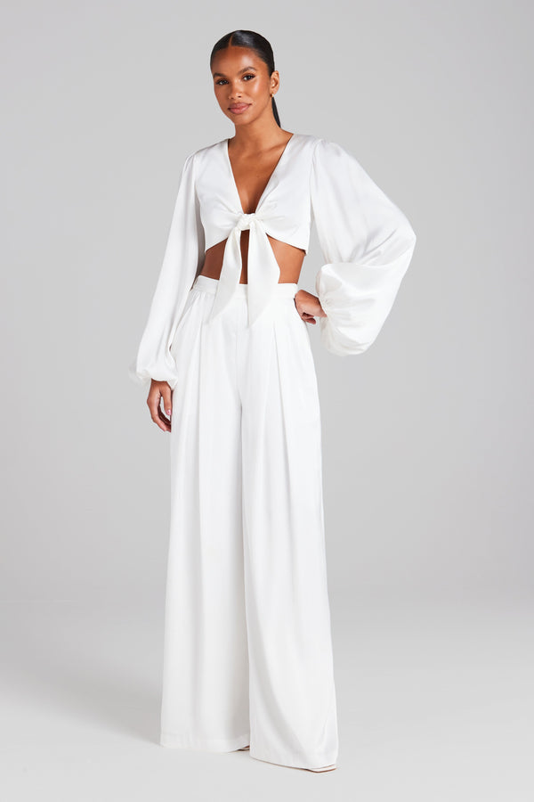 Vicky White Tie Top