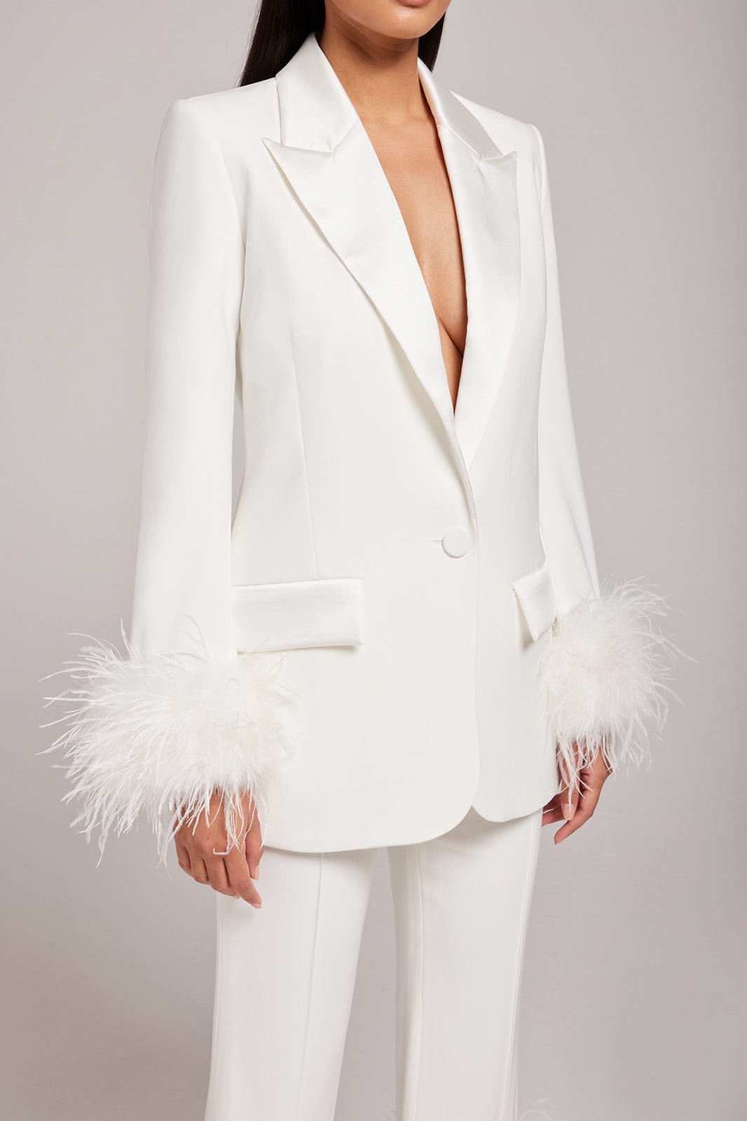 Feather hot sale sleeve blazer